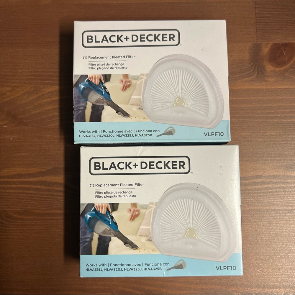 Black Decker Replacement Pleated Filter VLPF10 2 packages